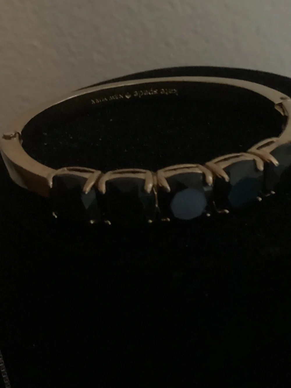 kate spade Gold-Tone Bracelet with Black Stones